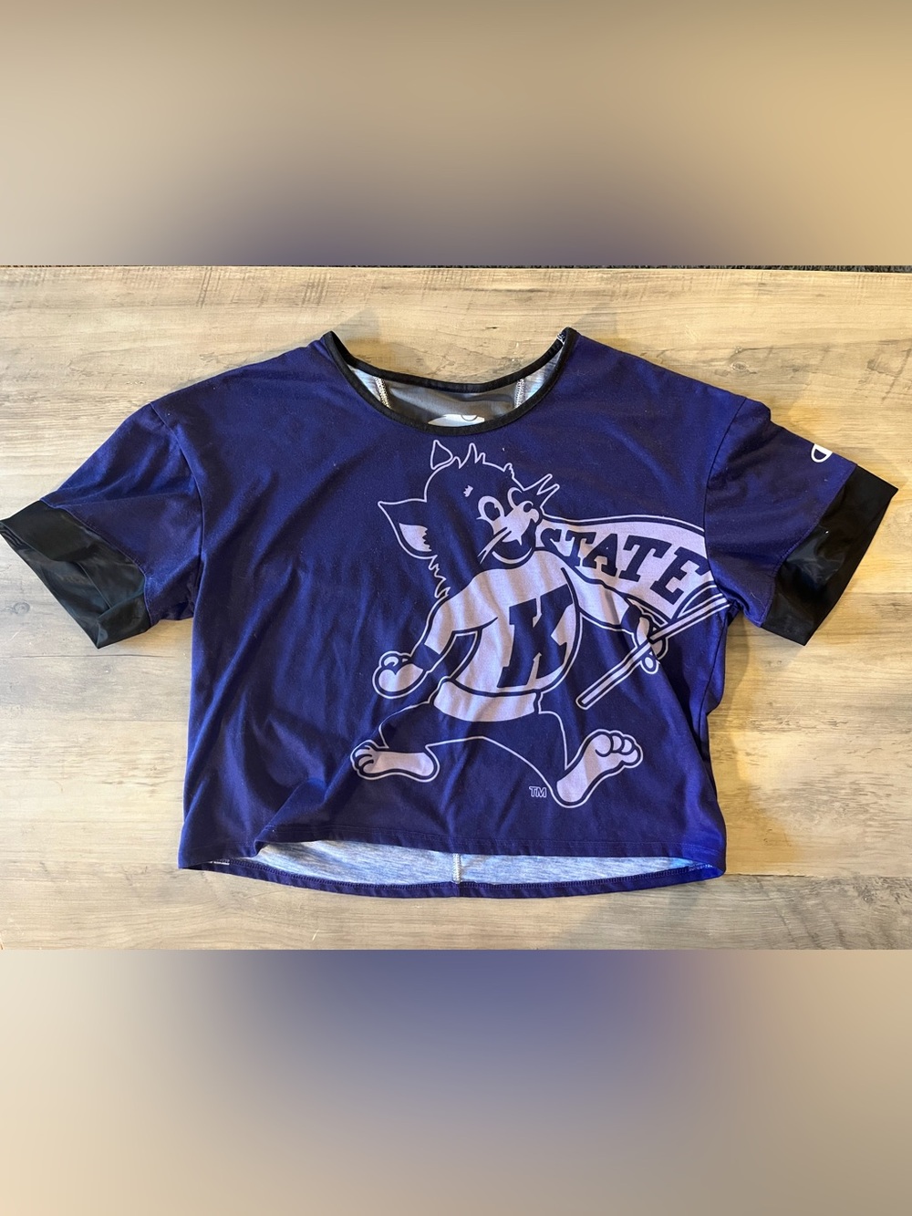 Champion Kansas State Wildcats Power Net Mesh Cropped T-Shirt Size XS